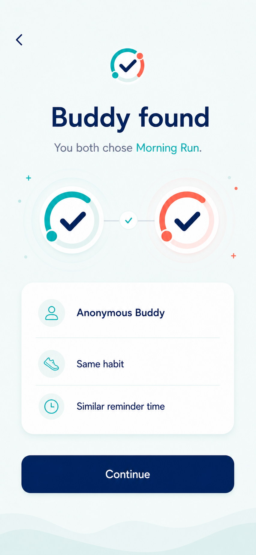HabitBuddy buddy found screen
