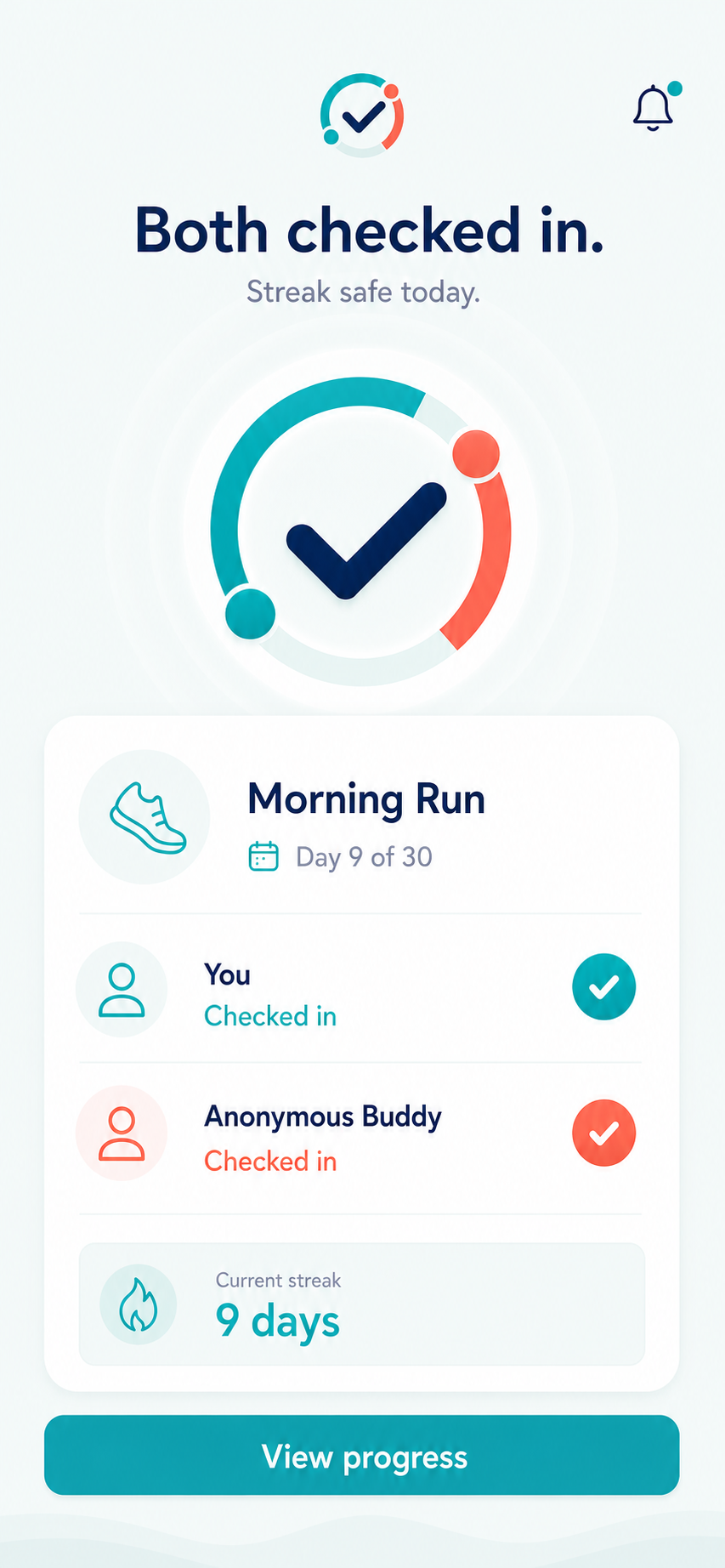 Both HabitBuddy partners checked in