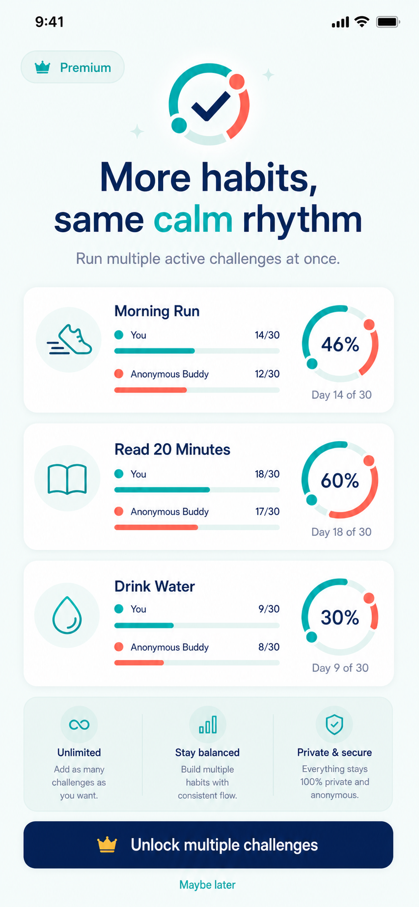 Multiple HabitBuddy challenges